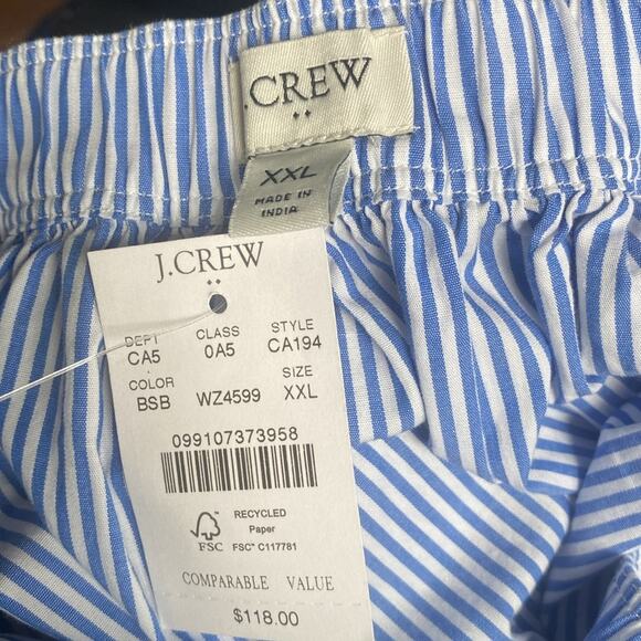 J. Crew Factory Banker Stripe Blue Embroidered midi skirt - Picture 10 of 12